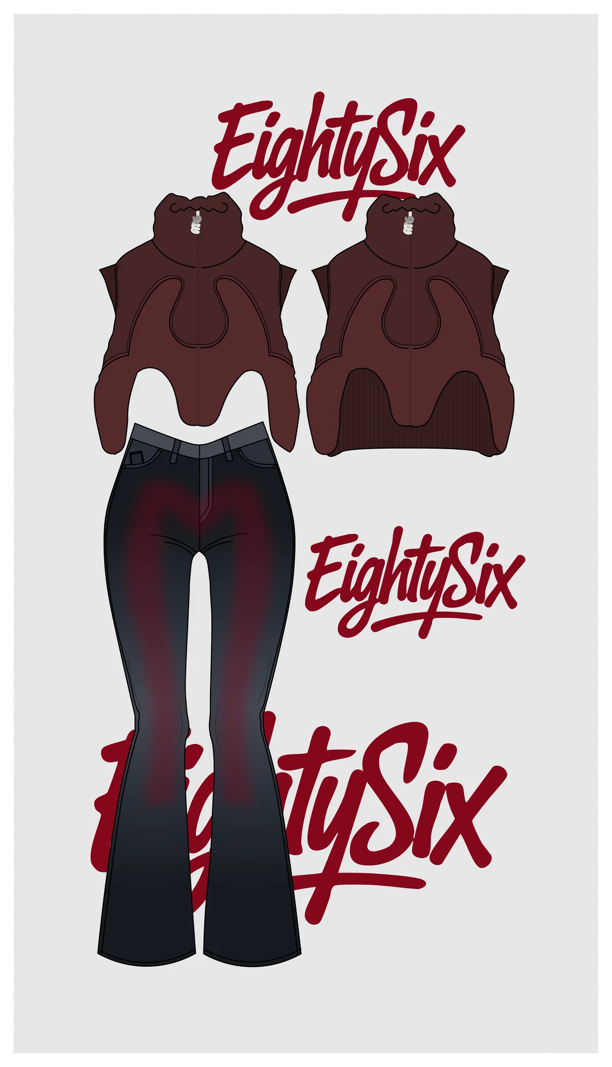 EightySix schwarzer Puffermantel aus dem Lookbook
